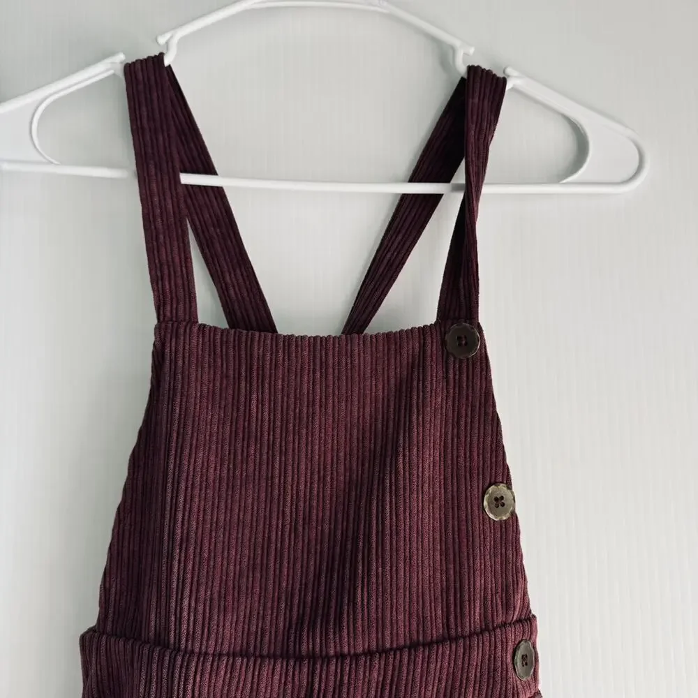 Art Class Corduroy Overall Dress Maroon Size Medium